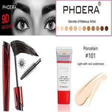 Base líquida PHOERA® cobertura completa mate y fibra negra 9D máscara de pestañas