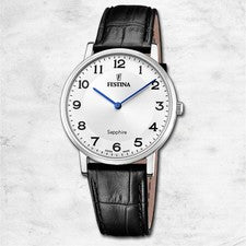 Reloj De Hombre Festina De Cuero Negro Festina Swiss Made UF20012/5