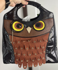 Bolso de Mano Kate Spade Maxamillion Cuero Búho Raro Edición Limitada Lujo Marrón Nuevo con Etiquetas