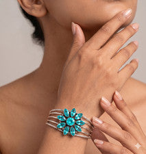 Brazalete brazalete de plata esterlina 925 con piedras preciosas de turmalina verde hecho a mano ADJ