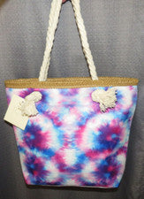 Bolso de Mano Boho para Mujer Tie Dye con Mango de Cuerda, Cierre de Cremallera, Nuevo con Etiquetas, Moda Riah