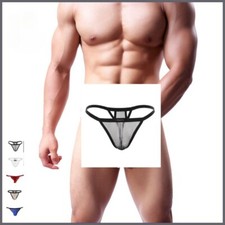 Moda Para hombres Suave Suelto Tanga Ropa Interior Sexy Bolsa Hombres Seda Hielo Simple T Pantalones