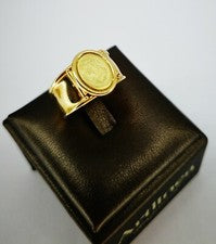 ANELLO FASCIA SCULTURA CAMMEO DONNA ORO GIALLO 750 18K BAGUE OR JAUNE SCULPTURE