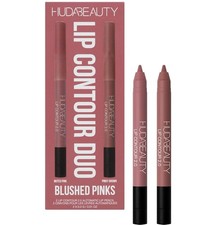Huda Lip Contour Duo Blushed Pinks - 2 mini lápices labiales en rosa apagado y meñique