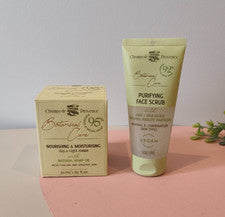 Champs de Provence Cuidado Botánico Crema de Día y Noche, Exfoliante Facial, JUEGO DE 2