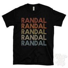 CAMISETA ESTILO RETRO REPETIDO RANDAL Hombre y Mujer Novedad Genial Nombre Regalo
