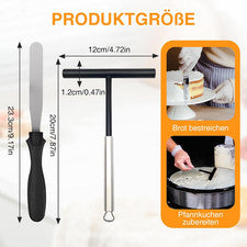 Edelstahl Krepp Herstellung Werkzeug Set 3-teilig 23,3 cm für Pfannkuchen und Z