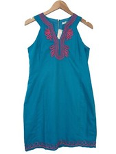 Vestido Vaina Jade Melody Tam Bordado Para Mujer S Azul Sin Mangas Boho Resort