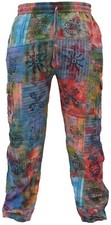Hombre Tie-Dye Patchwork Coloridos Hippy Algodón Moda Estampado Cargo Pantalones
