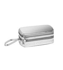 Bolso de Viaje Paco Rabanne Metálico Plateado Estuche de Tocador Bolso Muñequera