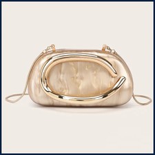 Moda Para mujeres Bolso de Mano Novia Metal Dorado Mujeres Lujo Noche Banquete Bolso sin asas