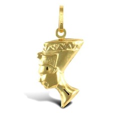 Colgante Nefertiti Oro 9ct Oro Amarillo Cabeza Neferti Dije Nefertiti Dije Regalo