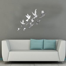 Adhesivo de pared espejo plateado duradero acrílico para decoración del hogar