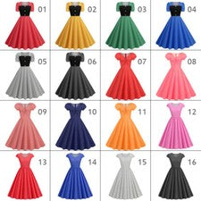 Nuevo vestido retro de moda manga corta para mujer con grandes puntos ondulados