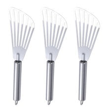 Espátula para freír pescado de cocina de acero inoxidable 3 piezas herramientas prácticas