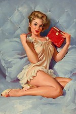 Pin-Up Sexy Chica Pensando en Ti Impresión Pared Decoración Hogar Años 60 - PÓSTER 20"x30"
