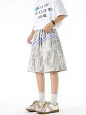 Pantalones Cortos Informales Para Hombre Trabajo Verano Retro Americano Recto Moda Talla Grande