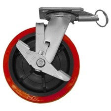 TROLL® 22-14 8" RUEDA DE PLACA 1000 LBS, POLIURETANO, BLOQUEO GIRATORIO Y FRENO