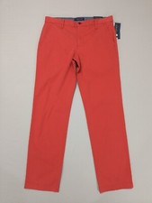 Pantalones Chinos Clásicos Planos Elastizados Activados Rectos Delgados Logotipo de Polo de EE. UU. 34 32