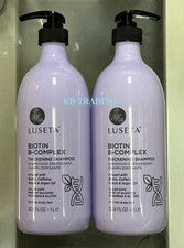 (Paquete de 2) LUSETA ~ BIOTINA B-COMPLEX Espesante Champú Cafeína Niacina Aceite de Argán