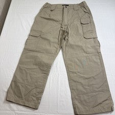 PANTALONES CARGO 5.11 Tactical Series Hombre 32x26 Algodón Tostado Estilo de Trabajo 74251