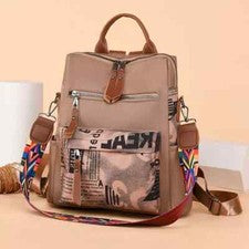 Mochila Oxford para mujer Bolso en contraste de moda Bolso de viaje ligero de gran capacidad