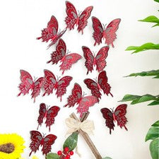36 PIEZAS Pegatinas de Pared Mariposa 3D PVC Doble Capa Impermeable para Decoración de Interiores