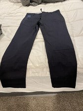 Pantalones para hombre T.M.LEWIN W34 X 31 sin hierro elásticos clásicos de verano inteligentes negros nuevos con etiquet