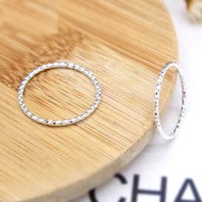 Anillo estrecho de mujer con estructura de plata de ley 925 fino 43 - 61