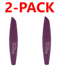 PACK DE 2 / Believe Beauty, máscara de pestañas de fibra de alto drama, color, marrón - nueva en paquete