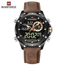 NAVIFORCE Hombre Reloj Militar Digital Cuarzo Cronógrafo Reloj Pulsera Niño Cronómetro