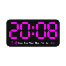 Reloj de pared LED digital con hora fecha indicador semanal y módulo de brillo de 3 niveles