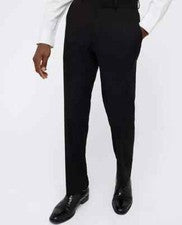 Pantalones de vestir Kenneth Cole Reaction para hombre ajustados COLOR NEGRO TALLA 36W X 30L NUEVOS