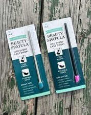 Lote de 2 | Espátula de belleza de silicona cabeza flexible maquillaje líquido cosmético 6 pulgadas