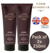 Champú Grow Gorgeous Intenso Espesante Hidratante Cuidado del Cabello Plano 250 ml 2 paquetes