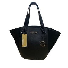 Bolso de Mano Michael Kors Para Mujer Pequeño Cuero Negro con Logo Acentos Portia