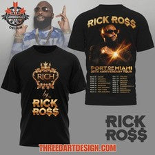 Camiseta Rick Ross Port Of Miami 20th Style Rap Fan 3D