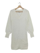 Vestido de punto BODYFLIRT estampado de trenzas lana blanco talla 34