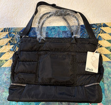 iPack Bolso de Día Hinchado Bolso de Mano Bolso Negro Viaje Correa Ajustable y Bolsillos NUEVO