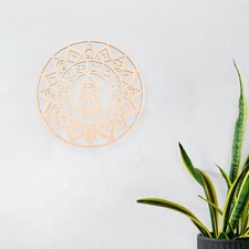 Decoración de pared ahuecada de madera geométrica hogar colgante decoración meditación utilería