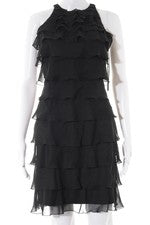 Vestido de verano Lipsy vestido de volantes mujer elegante negro talla 36 nuevo