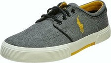 Zapatilla deportiva baja Polo Ralph Lauren Faxon negra cambray para hombre 8,5 D EE. UU.