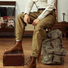 Pantalones cargo cónicos Red Tornado Ground estilo años 30 para hombre caqui oscuro
