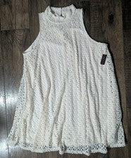 Mini Vestido Para Mujer No Boundaries Marfil Crochet Superpuesto Cuello Simulado Talla XXL NUEVO CON ETIQUETAS
