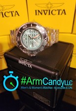 ESFERA Invicta 52 mm Pro Diver verde azulado con estuche/pulsera plateada y vitrina GRATIS