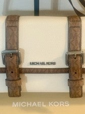 Bolso Mensajero Michael Kors Jet Set - Unisex Cuero Crema/Marrón