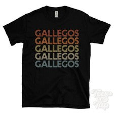 CAMISETA GALLEGOS ESTILO RETRO REPETIDO Hombre y Mujer Novedad Genial Nombre Regalo