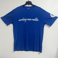 Camisa Working Man Militia Para Hombres XL Azul WMM Estampado Gráfico León Manga Corta