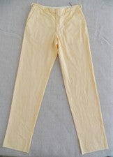 Pantalones chinos de verano Lubiam by Benci Sartoriale amarillos a rayas UE 48 polialgodón