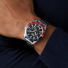 RELOJ TROPER NEGRO PLATA HOMBRE BOSS HB 1514108 GENUINO NUEVO - 2 AÑOS DE GARANTÍA